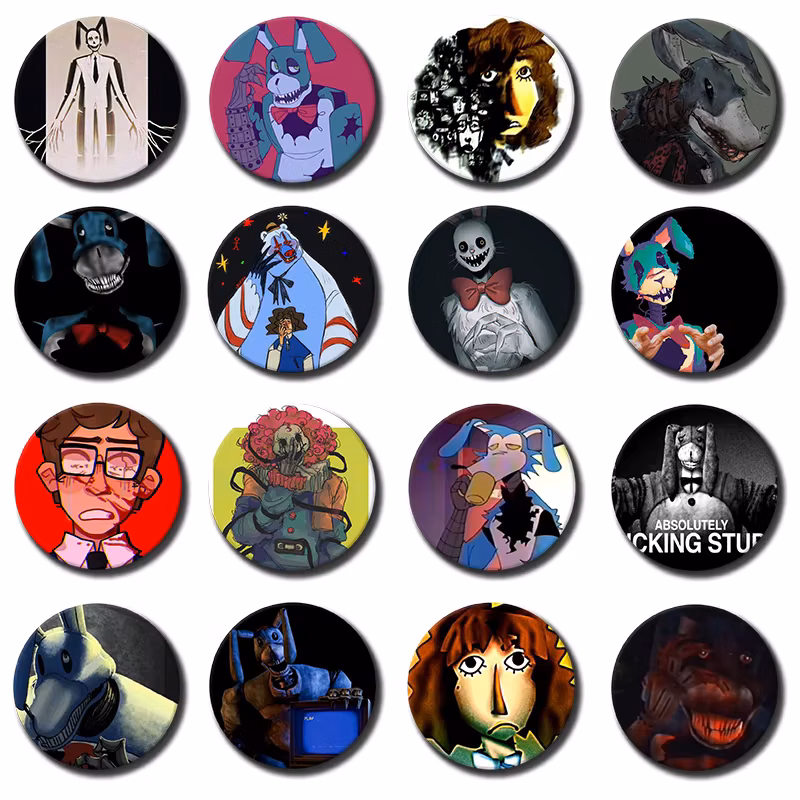 Horror Game The Walten Files Soft Button Pins Bon Pumpkin Sophie Walten Anime Brooch Cartoon Round Badge Bag Decor