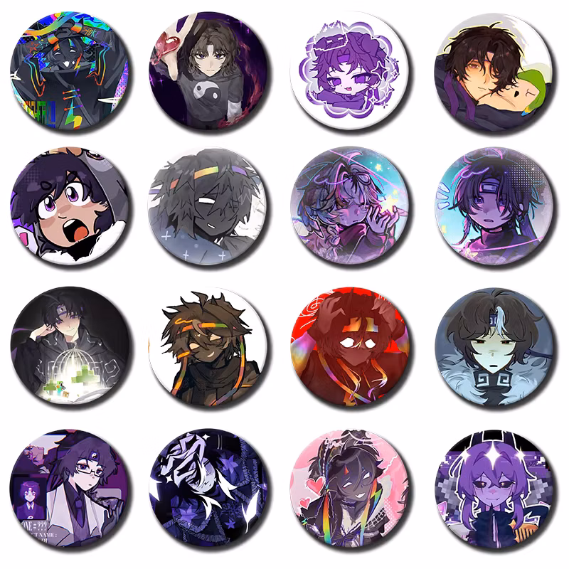 58mm 1PC W-Wifies Cute Game Icons Pins Cartoon Character Enamel Brooch Backpack Clothing Badge Accessories Gifts