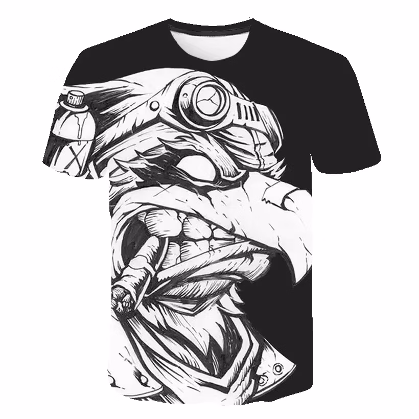 Japanese Harajuku T-Shirts Animals Girl 3D Print Streetwear Samurai Men Women Fashion Oversized T Shirt Tees Tops