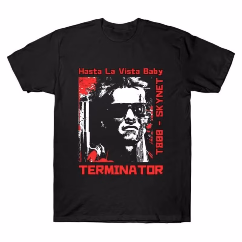 Hasta La Vista Baby Retro sci fi Terminator Gift T Shirt 0614 Skynet Cyberdyne Systems Cyborg Graphic clothes US Size