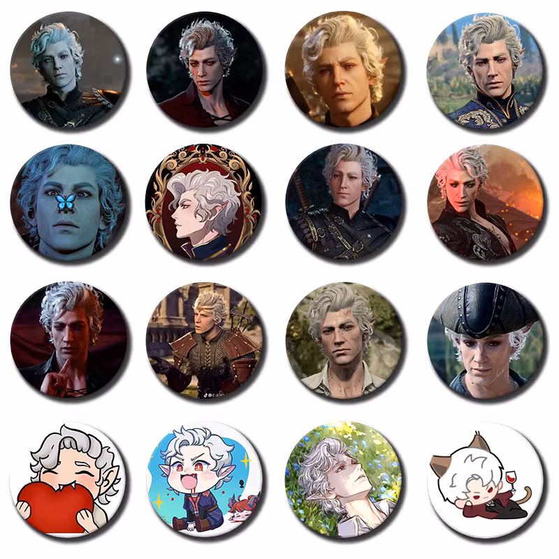 Popular Game A-Astarion Bulders Button Pin Creative Cartoon Character Brooch Badge For Backpack Accessories Deocr Fans