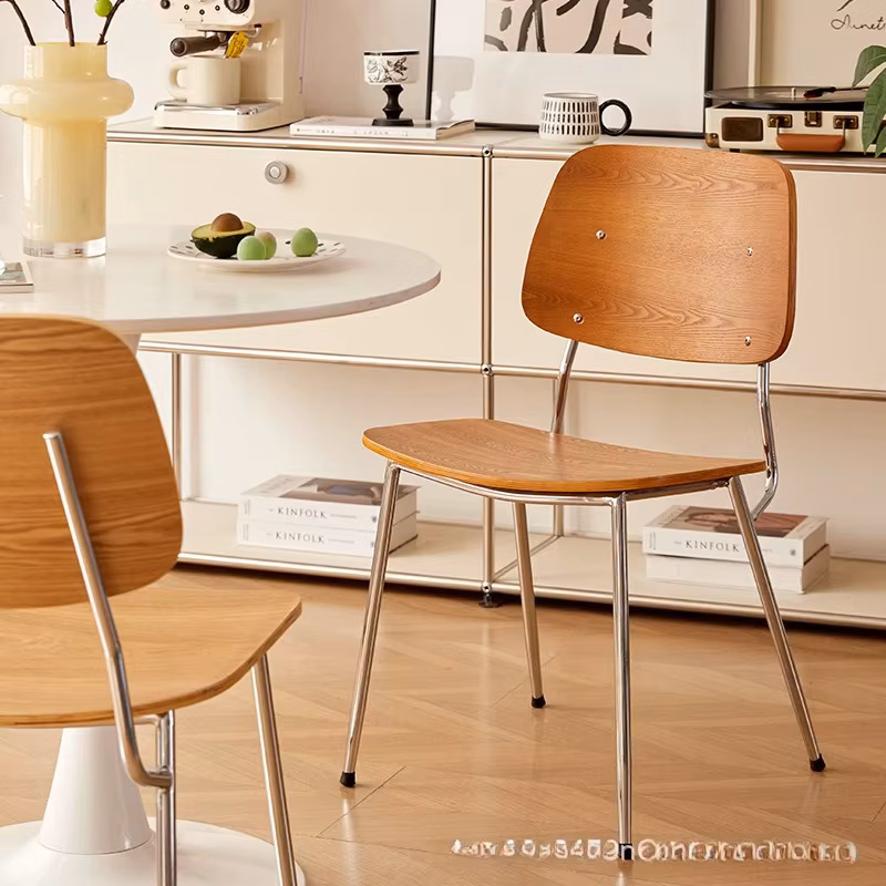 Nordic retro dining chair restaurant medieval solid wood backrest coffee milk tea dessert shop commercial negotiation