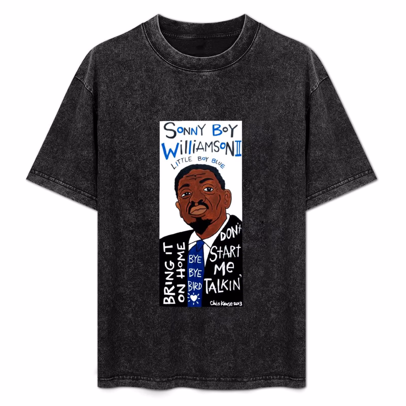 Sonny Boy Williamson II Blues Folk Art T-Shirt Soft Touch Basic Cotton T-Shirt
