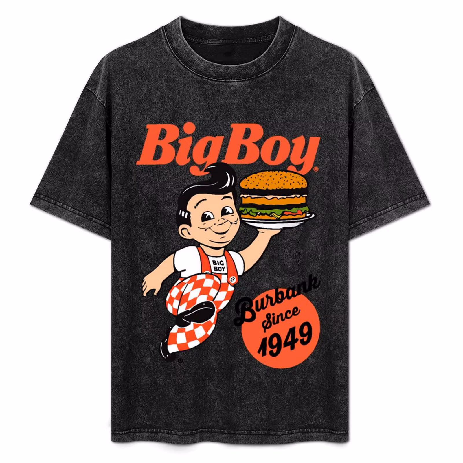 Bob's Big Boy Burger Burbank Since 1949 T-Shirt Basic Solid Color Casual Tee Shirt