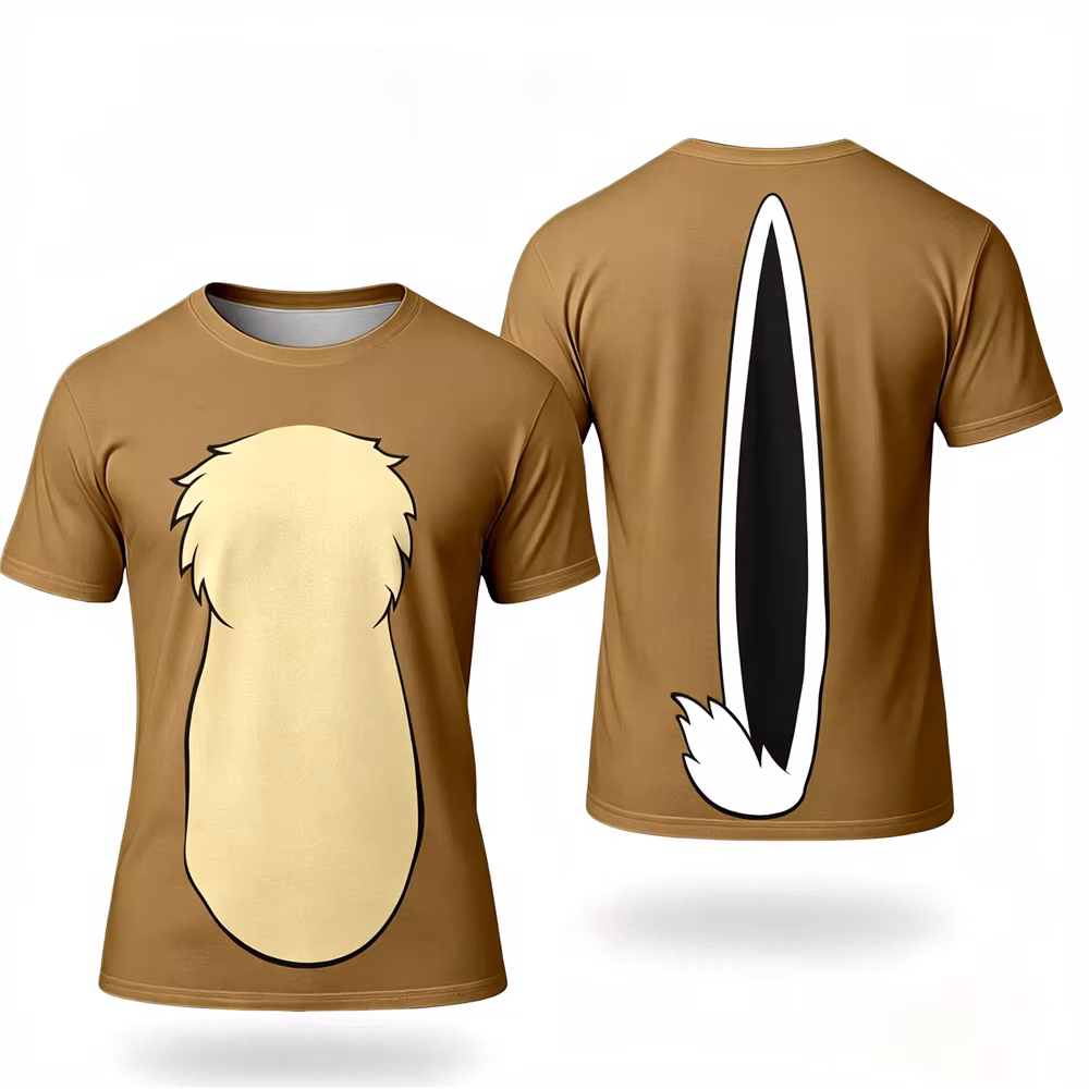 Halloween Cute Squirrel Funny Cosplay Costume Kids Cartoon 3D Print Short-Sleeve T-Shirt For Summer Parties & Daily