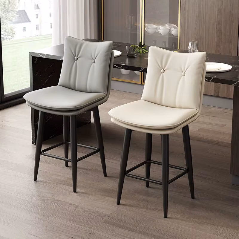 Wrought iron rotating bar chair household island chair light luxury bar chair backrest commercial cashier front desk