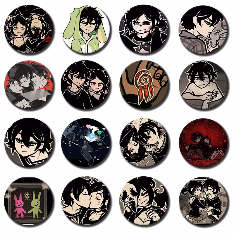 Anime Game The Coffin of Andy and Leyley Badge Creative Cartoon Figure Brooch Pins Backpack Shoes Decor Accessories