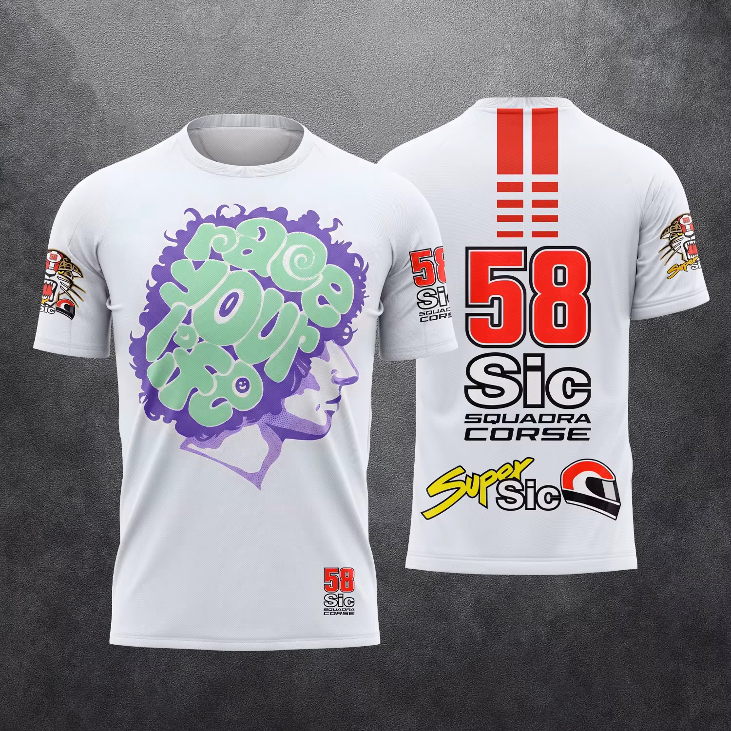 2026 New Motorcycle No. 58 Rider Fan Competition T-shirt Racing Men's and Women's Summer Casual Top