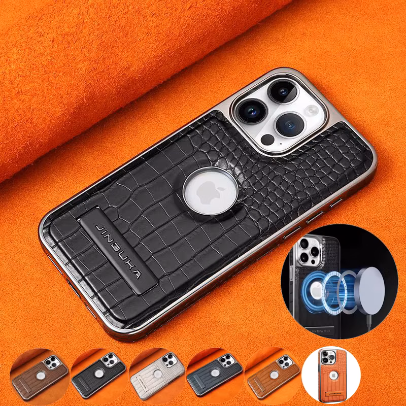 Retro Solid Color Leather Phone Case For iPhone 16 Pro Max 15 Pro 14 Plus 13 12 Pro 11 Series With Hide Folding Stand