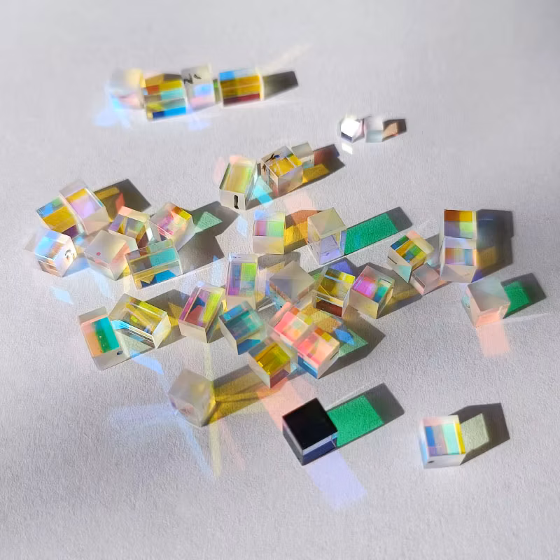 20PCS Mini Damaged Cross Dichroic X-Cube Prism RGB Combiner Splitter Optical Glass Square Prism Party Decoration