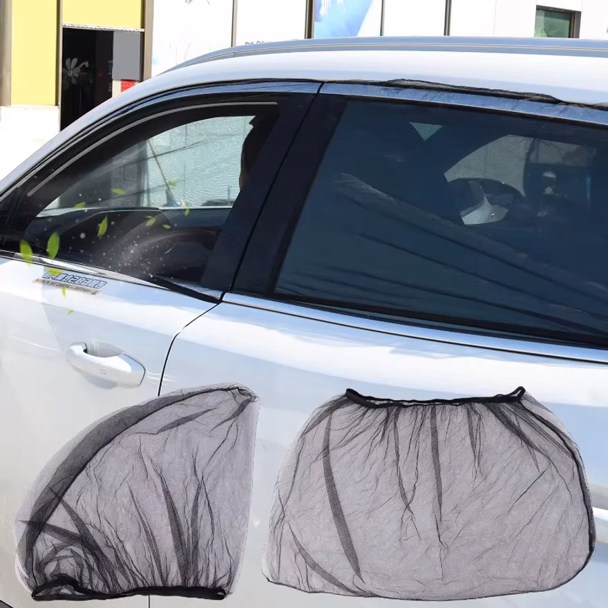 2 4pcs Car Curtains Sunshade Curtains Summer Essential Sunscreen Anti-mosquito Sunshade Curtains Car Cool and Safe