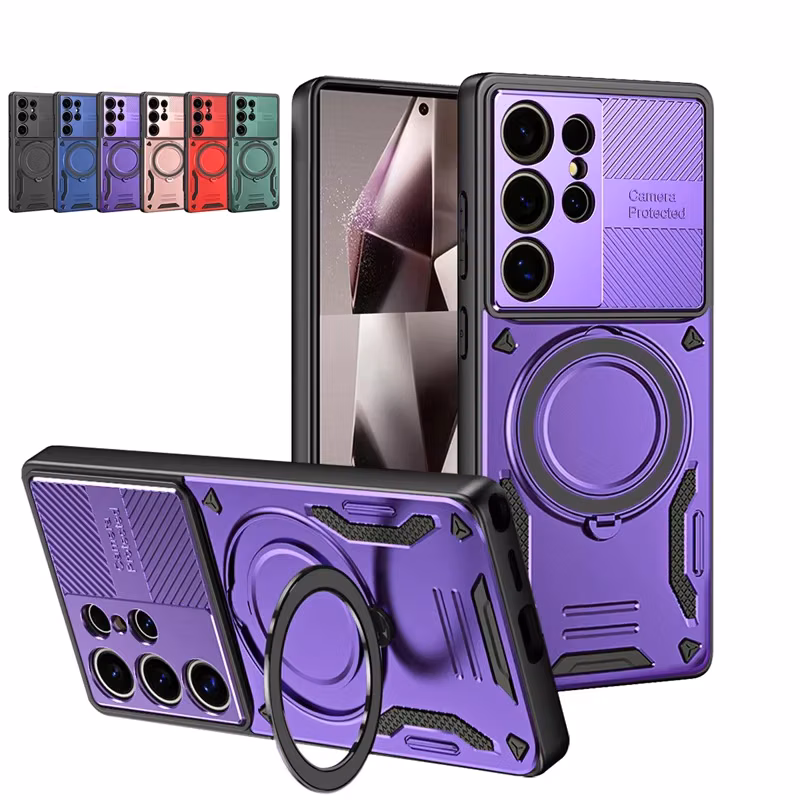 Back 360 ° Rotating Stand Phone Case for Xiaomi Redmi Note 13 14 Pro+ 14C K80 15C with Magnetic Charging