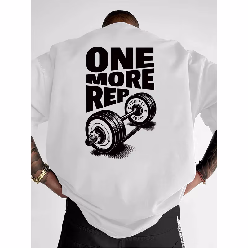 Vintage Graphic Print Short Sleeve T-Shirt Men Women Gym Workout Weightlifting Casual Cotton Oversized Tee Streetwear