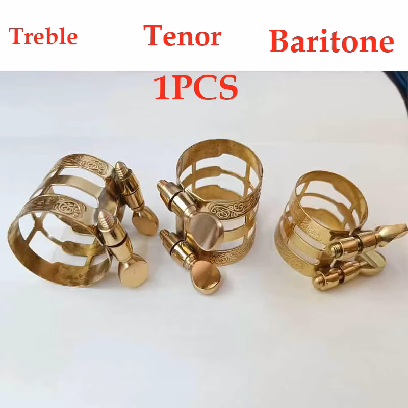 Metal Vibration Pad Carving Mouthpiece Ligature for Bb Clarinet Suit for Pop Classical Jazz Musical Style Treble Tenor