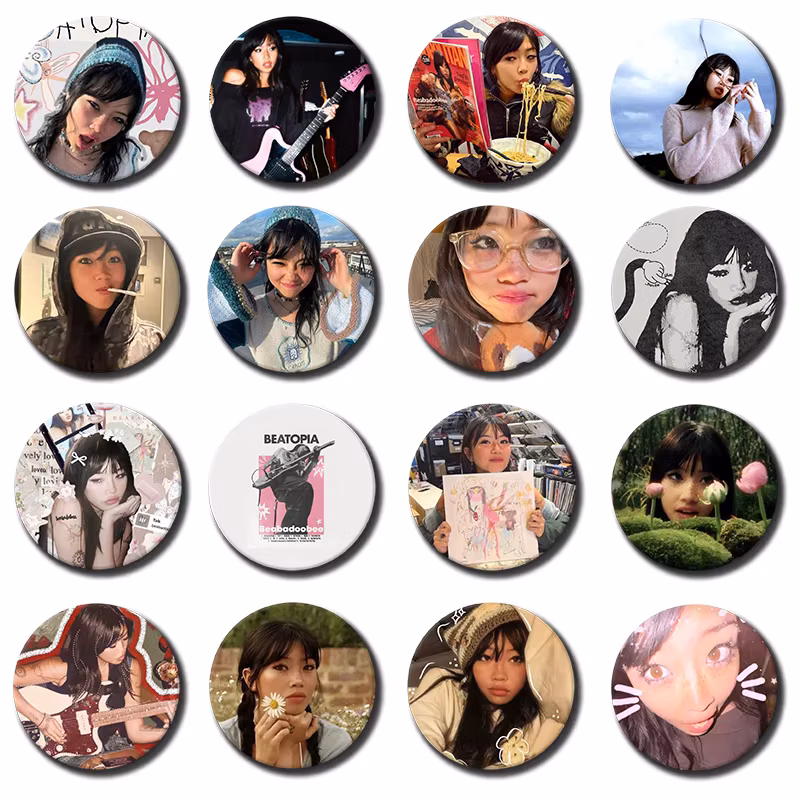 58mm B-Beabadoobee B-Beatopia Enamel Pins I Love My Girlfriend Brooch T-Talk Album Cover Badge for Bag Denim Jacket