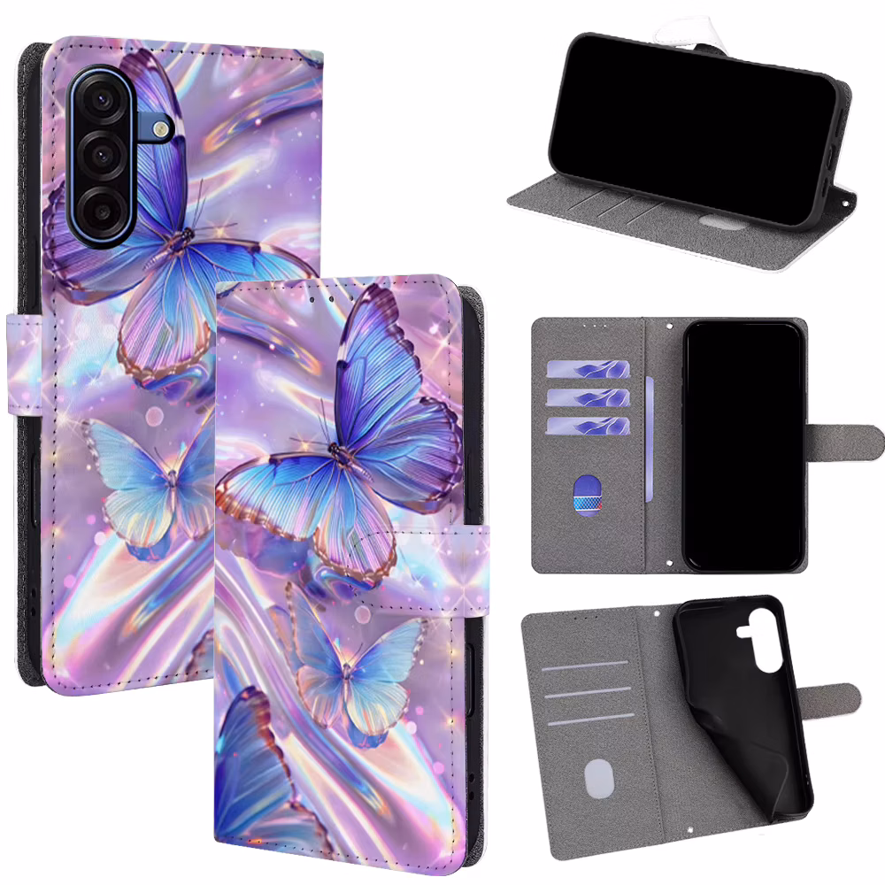 Colorful Butterfly Flip Phone Cover for Samsung Galaxy A17 A07 A56 A26 A36 A06 A35 A55 A25 A05s A16 A15 A24 A54 A34 A14