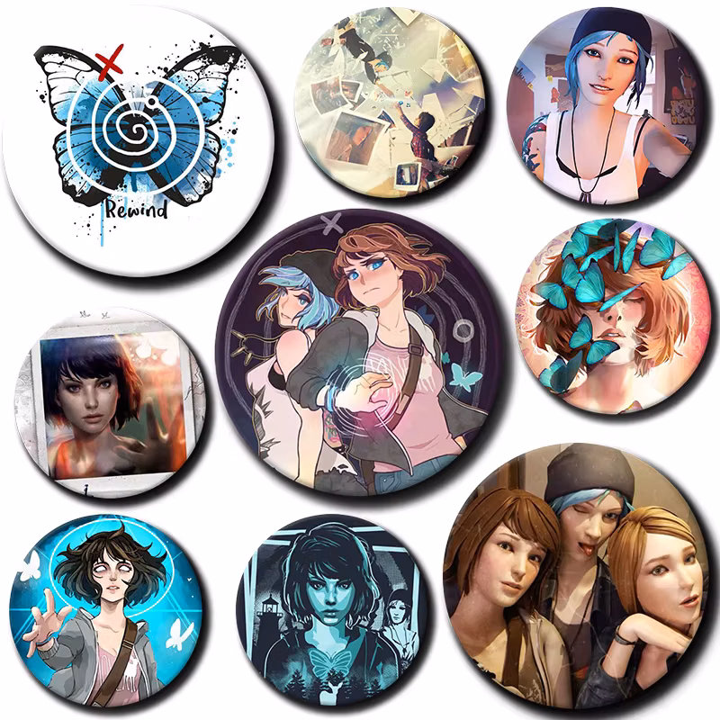 58mm Chloe Price,Max Caulfield Badge Backpack Decor Game Life Is Strange A-Anime Brooches Cartoon Lapel Pins Gifts