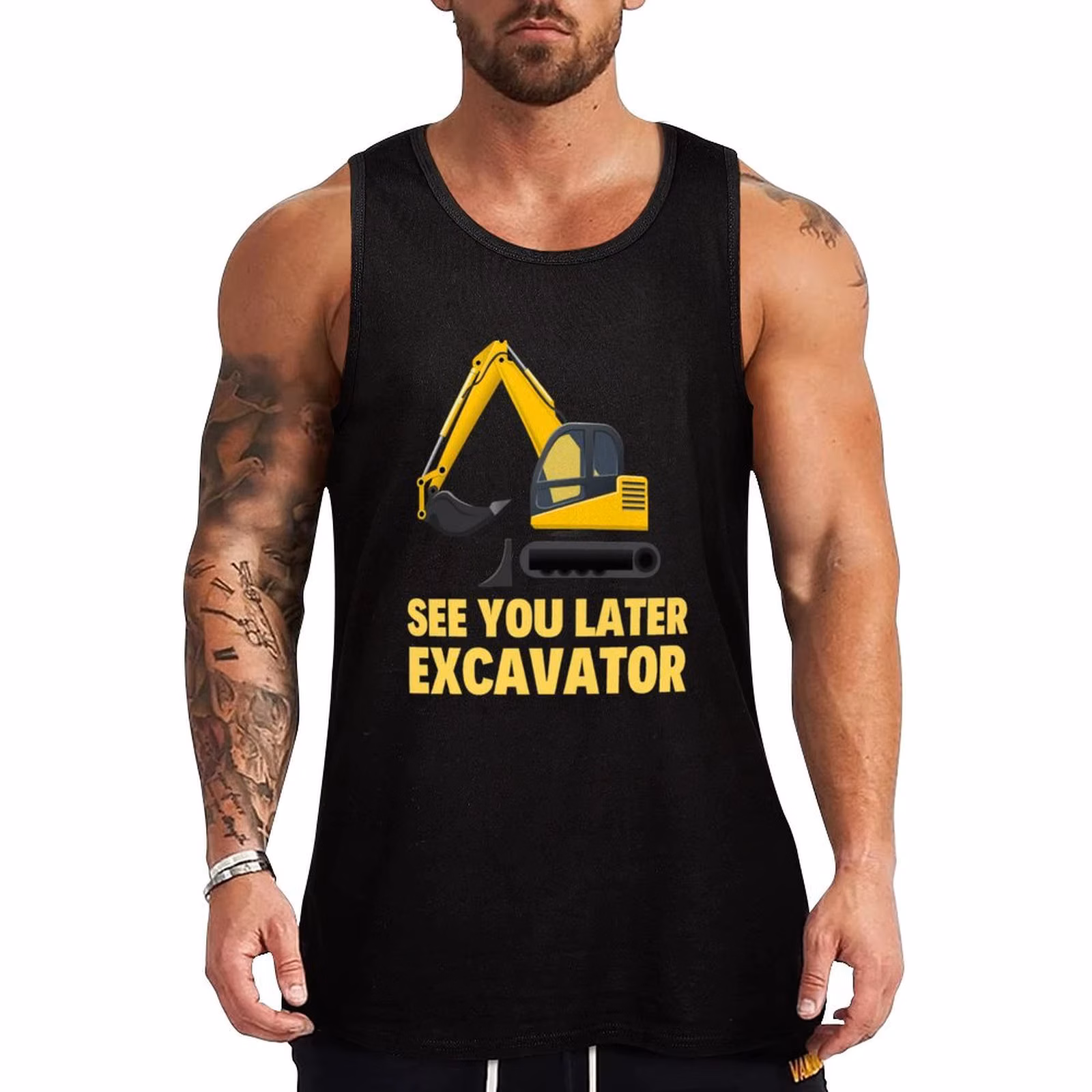 See You Later Excavator Funny Boy Heavy Toddlers Tank Top Casual Lounge Tank Top Sleeveless Loose Soft Shirt