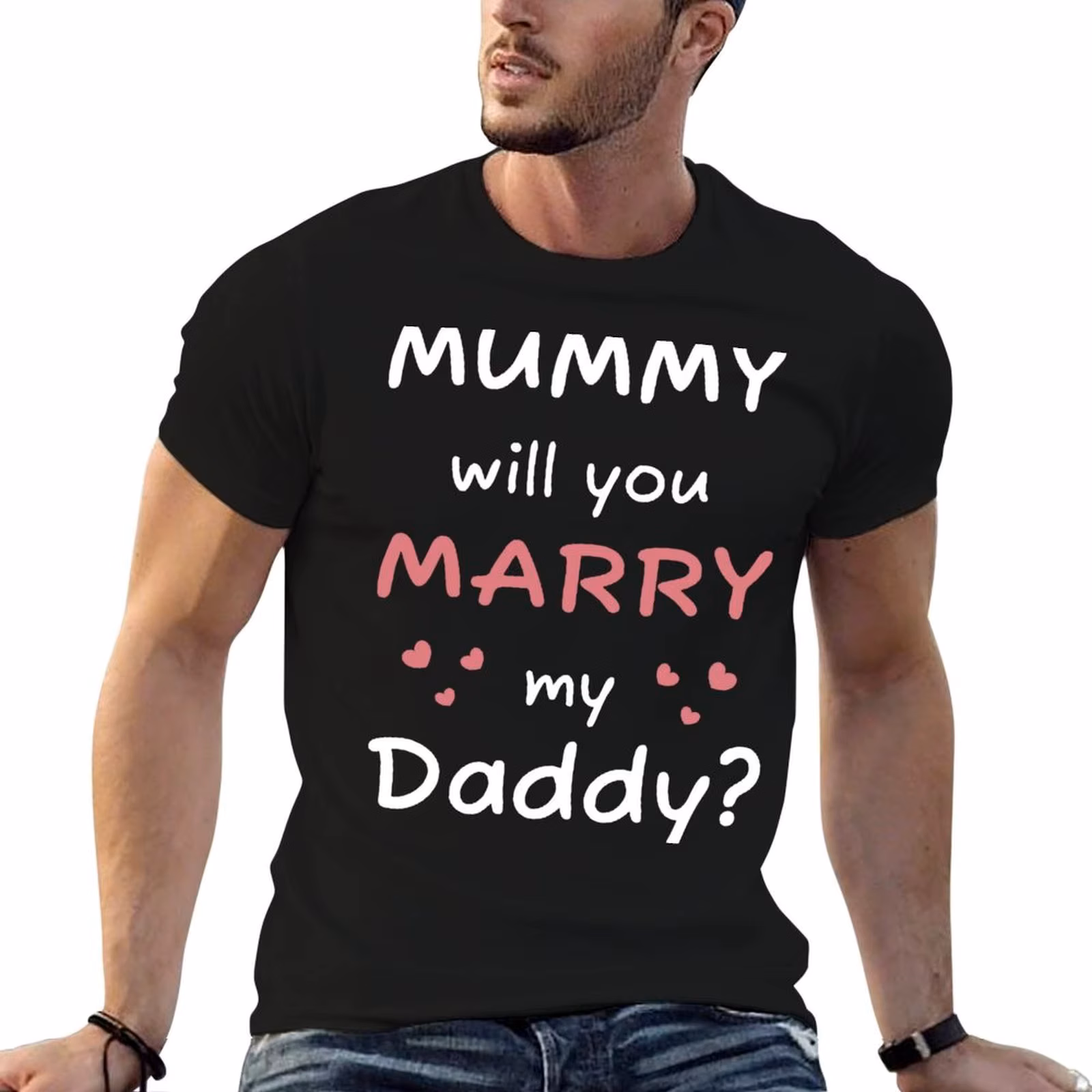 Mummy will you marry my daddy kids statement baby onesie T-Shirt Soft Cotton Print T-Shirt