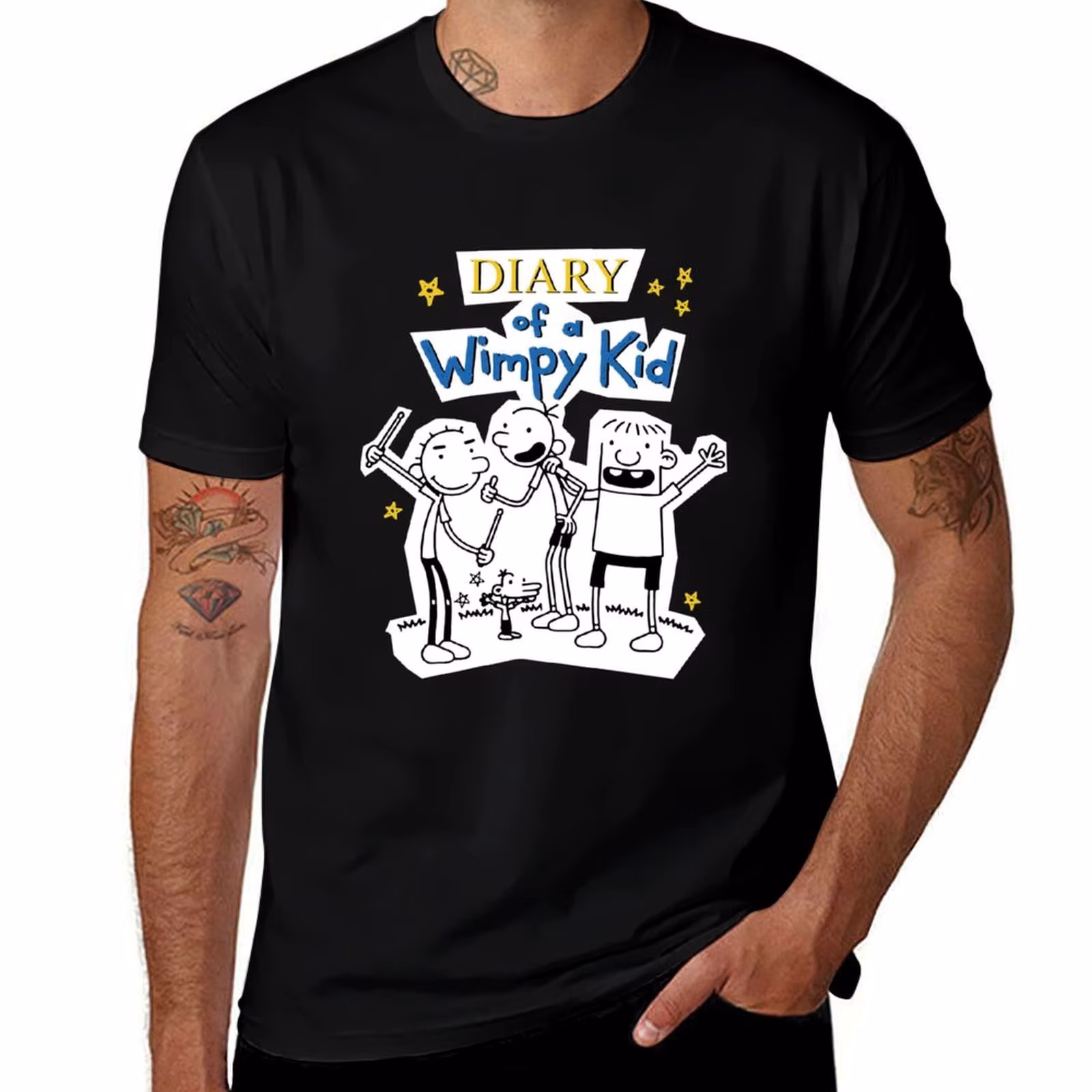 Diary of a Wimpy Kid Wimpy Kid Group T-Shirt Big and Tall Casual T-Shirt