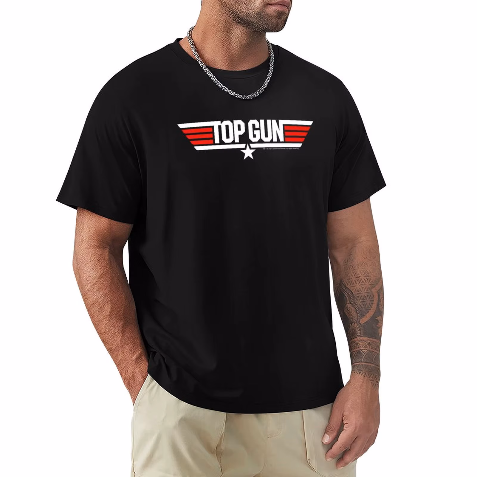 Top Gun Classic Stars & Stripes Retro Movie Logo T-Shirt sweat Luxury man man clothes for a boy t shirts for men pack