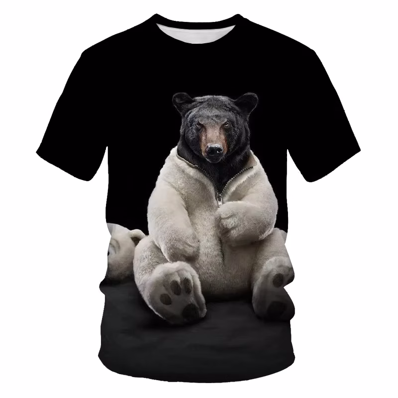 Summer New Men's Women's Children's T-shirt 3d Printing Cute Animal Polar Bear Pattern Fashion Breathable Lightweight