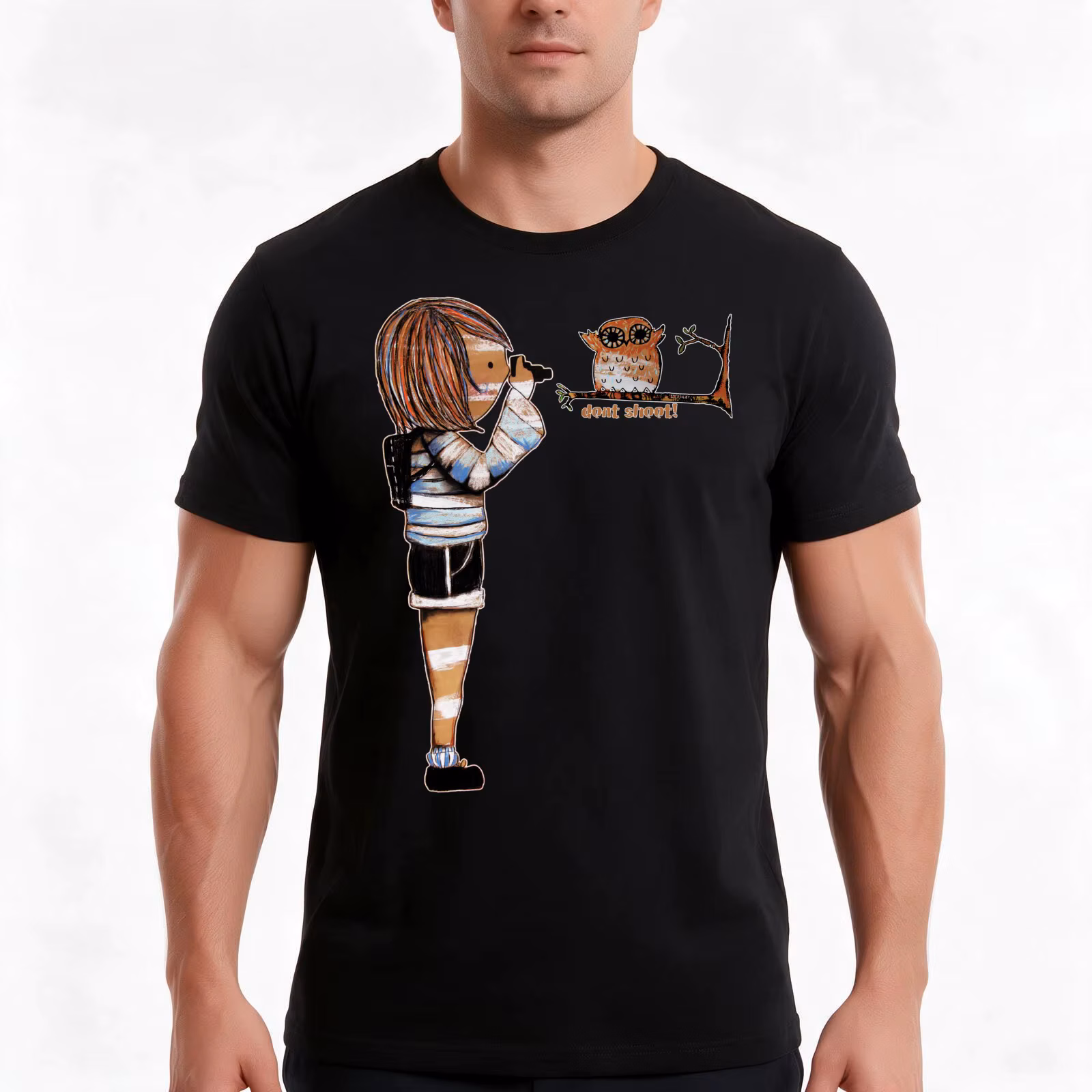 Smile Baby Wildlife Photographer T-Shirt, Summer Casual Cotton Tee, Oversized Streetwear Tops, Vintage Graphic Print