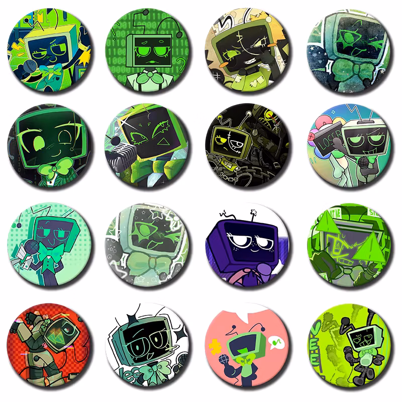 1PC Vee D-Dandys Game World TV Pin Tinplate Round Brooch Cosplay Nijigen Otaku Culture Badges 58mm