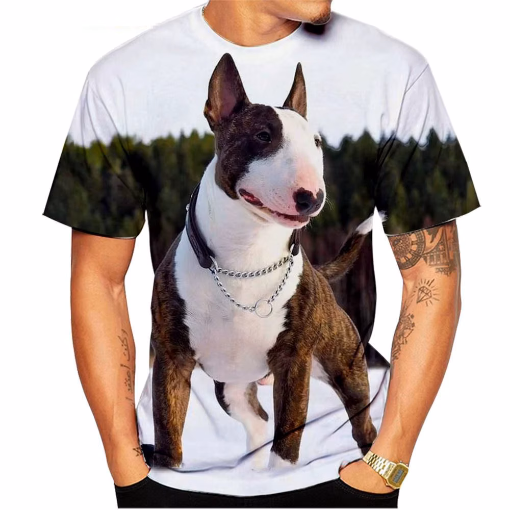 Men Women Children Summer Fashion Bulldog 3d Printing T-shirt Pet Dog Pattern Fashion Street Style Casual O-neck