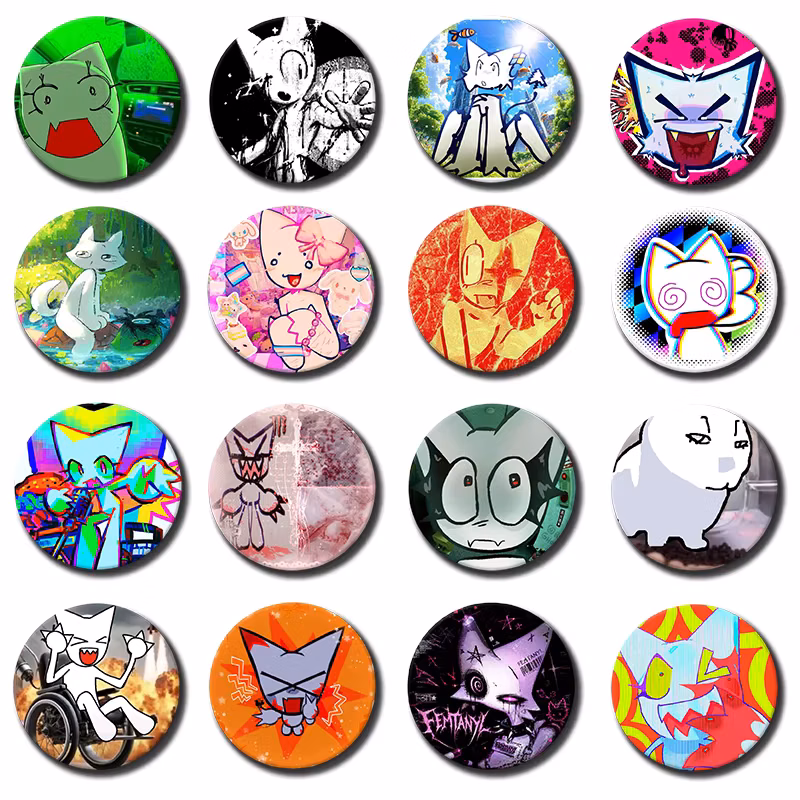 Hip Hop Music Femtanyl Token Coin Badges Funny Exquisite Round Brooch Cute Cartoon Lapel Pins Jewelry Accessories