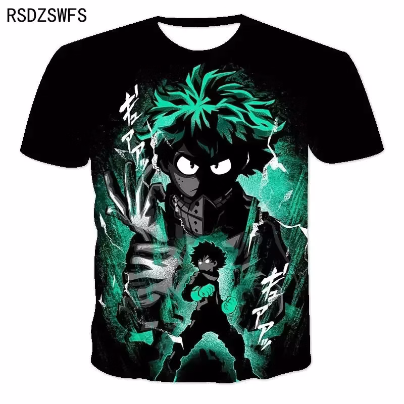 My Hero Academy Boku No Hero Academy 3D printed T-shirt fashion anime street wear short sleeved men and women
