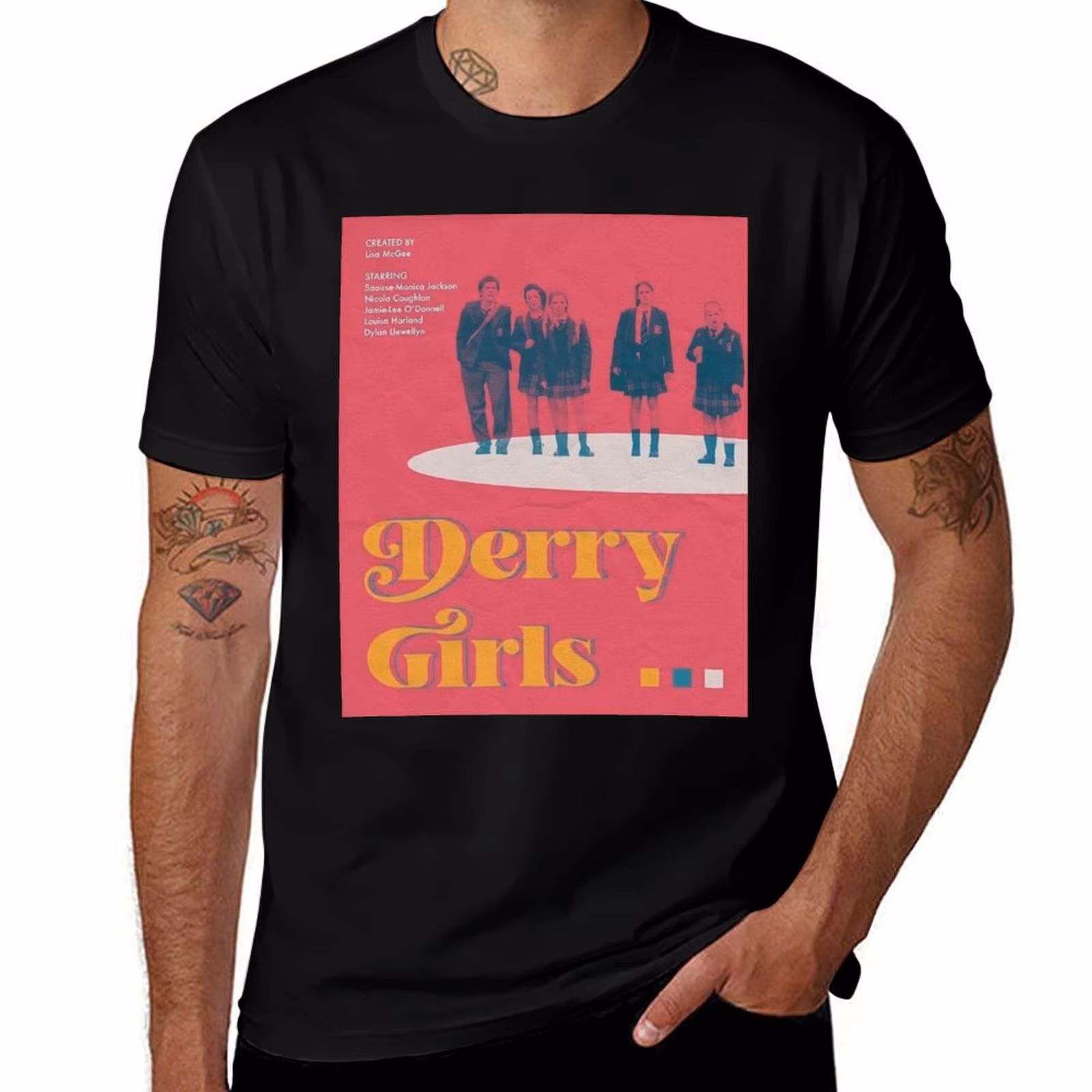 Derry Girls Fan Poster T-Shirt Basic Solid Color Short Sleeve Cotton Top T-Shirt