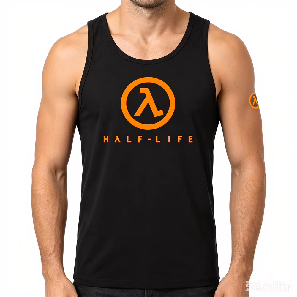 Half Life Game 1998 Pattern Men's Tank Top Street Hip Hop Harajuku Sleeveless Shirt Casual O-neck Loose Vest Summer