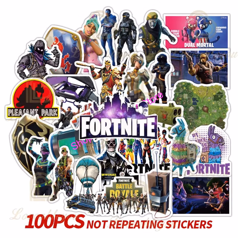 10 30 50 100pcs Fortnite Game Sticker PVC Animation Decoration Battle Royale DIY Phone Luggage Fridge Stickers Kawaii