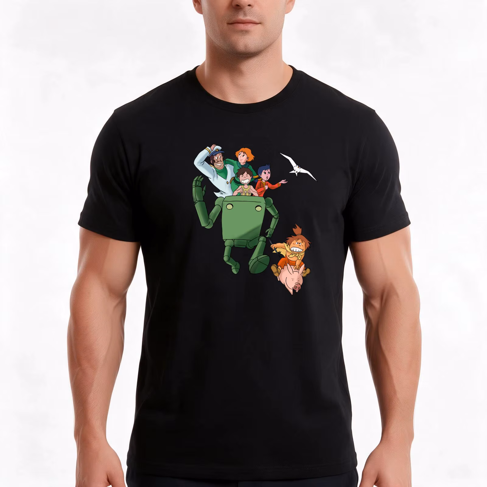 Conan The Future Boy Fan Art Illustration T-Shirt, Summer Casual Cotton Tee, Oversized Streetwear Tops, Vintage Graphic