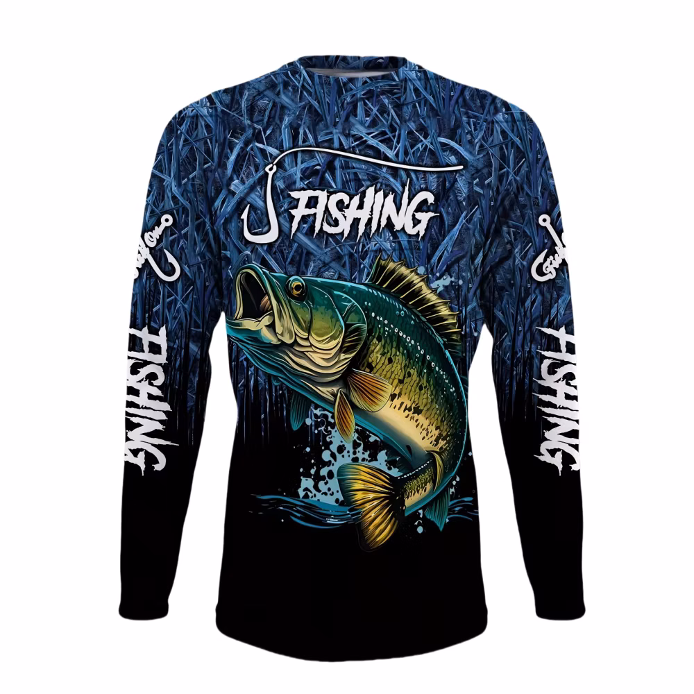 Fishing Shirts Men's T-Shirts Long Sleeve Mens Clothes Autumn Streetwear Crew Neck Pullovers Mens T Shirt Casual Men
