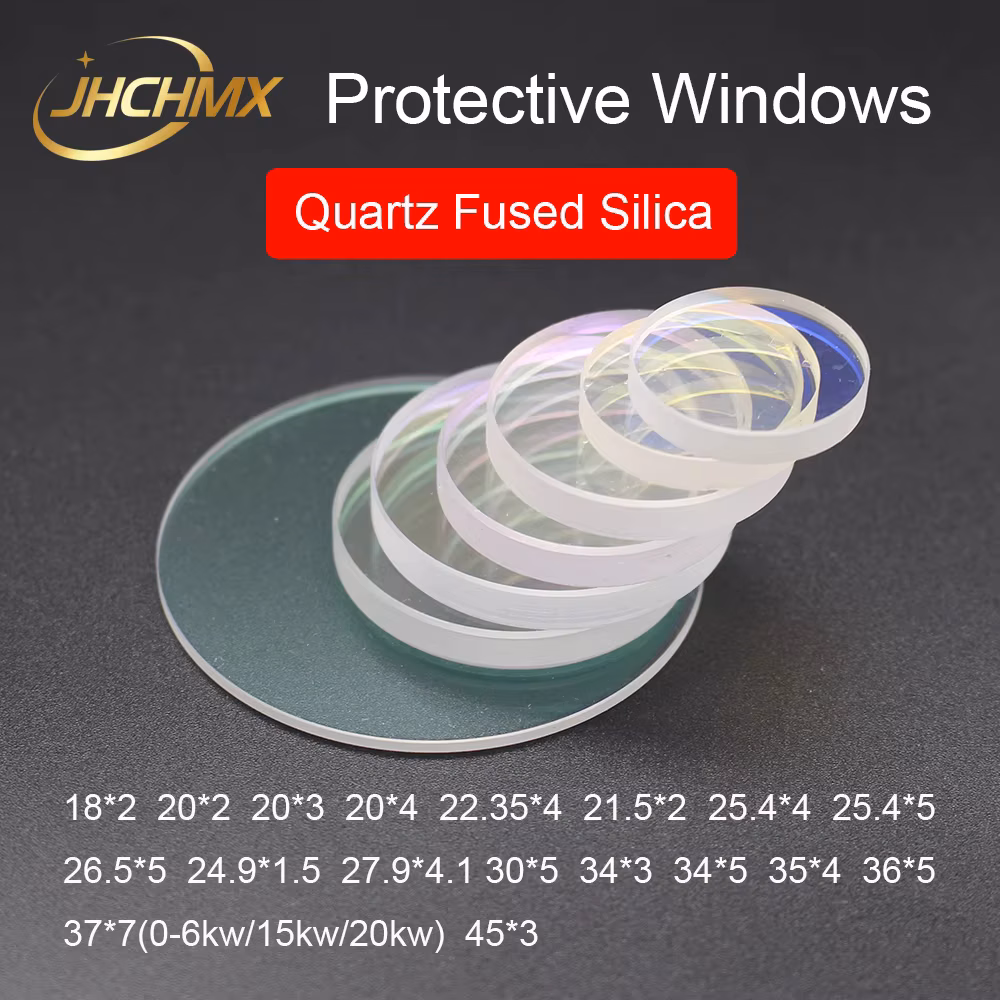 Jhchmx Laser Protective Windows Lens Fused Silica Lens 18*2 20*2 3 4 22.35*4 30*5 27.9*4.1 36*5 37*7mm For Fiber Laser