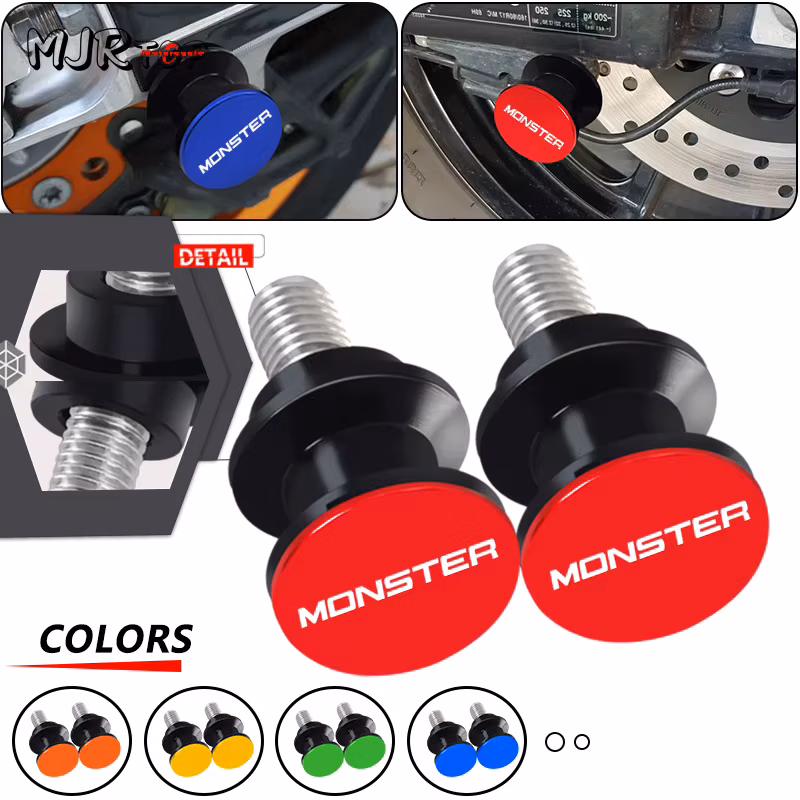 For MONSTER821 695 750 795 797 800 400 600 620 900 1000 1200 1200R Motorcycle CNC Swingarm Spools Slider Stand Screw