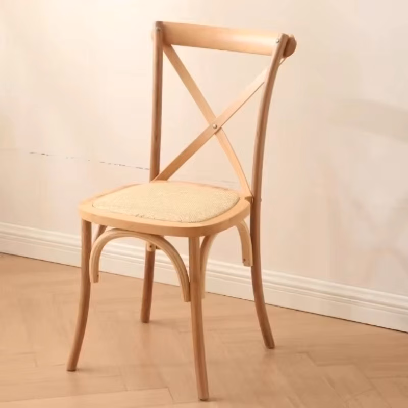 Nordic all solid wood chair beech wedding back fork chair log color negotiation living dining room back chair furniture