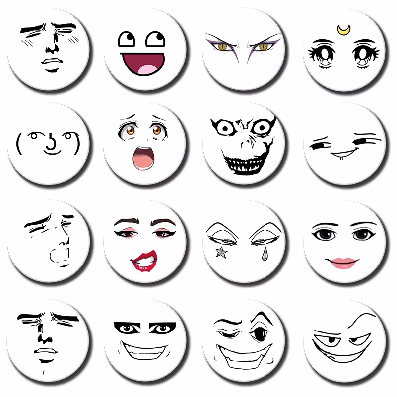 Man Face Winning Smile Funny Pattern Badge Brooch, Women Lapel Pin, Clothing Accessories, Bag Decoration, Unique Gift