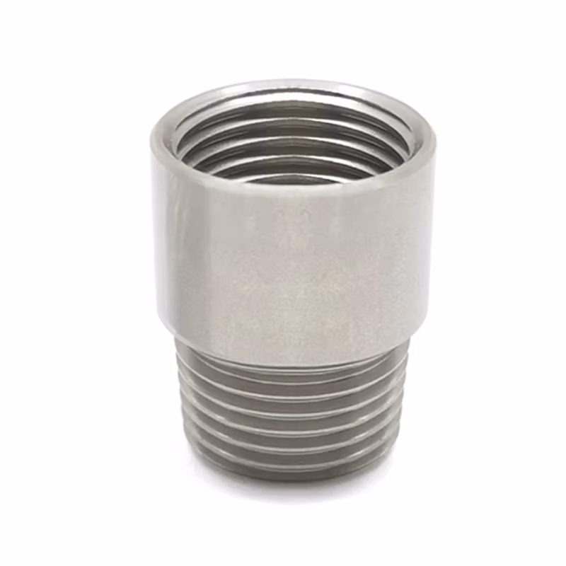 Stainless Steel 1 2NPT Male to 1 2NPT Female Pipe Fitting 30mm Silver JDM Coupler