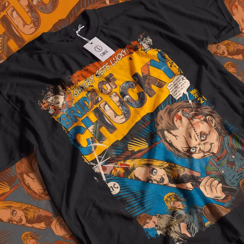 Aesthetic Childs Play Chucky Vintage Horror Movie Streetwear Graphic Unisex Short Sleeve T-Shirt