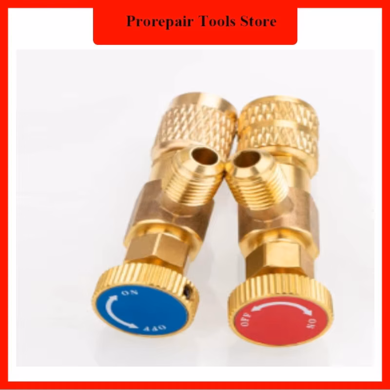 R410a R22 Air Conditioning Refrigerant Charging AC Valves Brass Adapter Liquid Fluorine Safety Flow Control Valves 1 4"