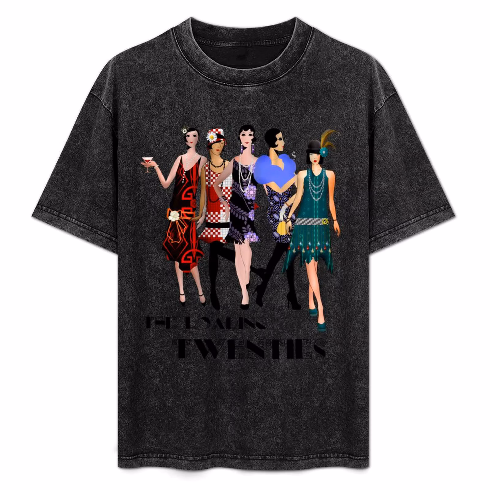 Roaring 20s Flapper Girls T-Shirt Fashion Casual Short Sleeve T-Shirt