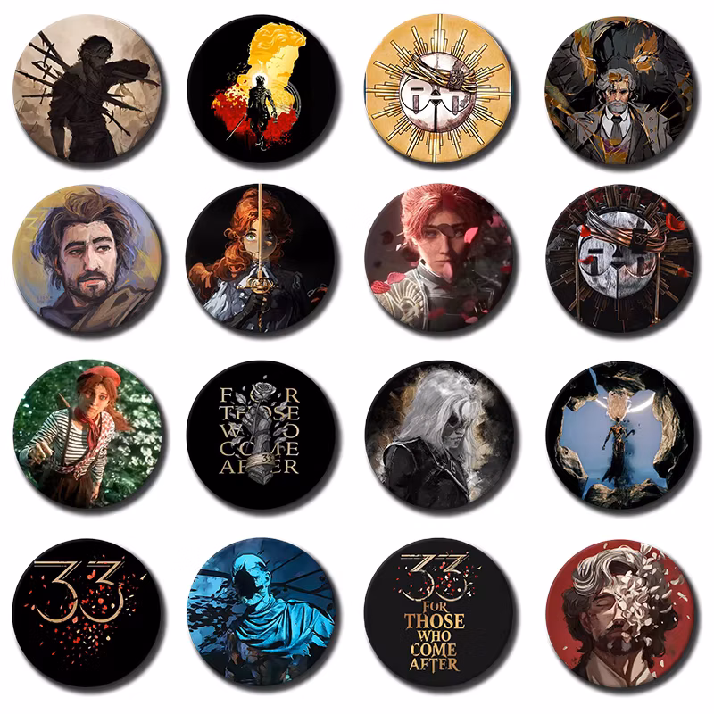 C-Clair Obscur Expedition 33 Button Pins Exquisite Cartoon Badge Round Creative Brooches for Backpack Jewelry