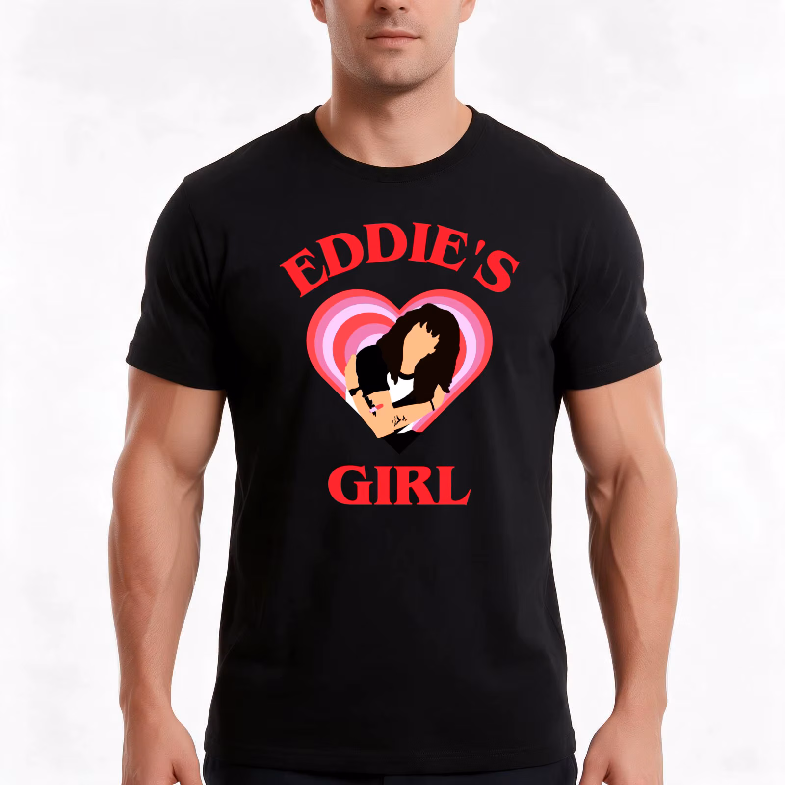 Eddies girl T-Shirt, Summer Casual Cotton Tee, Oversized Streetwear Tops, Vintage Graphic Print, Loose Fit Short Sleeve
