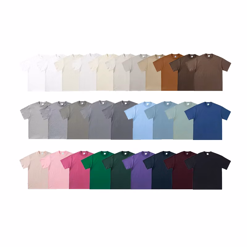 Men's and Women's Spring and Summer Solid Color T-shirt Cotton Short-sleeved T-shirt