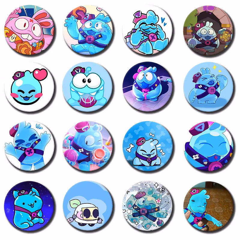 58MM Game Brawl S-stars Squeak Customizable Button Pins Cute Funny Creative Badge Jewelry Decor Gifts for Friends 1PC