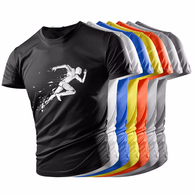 New Summer Gym Sweatshirts Casual Men's Women's T-shirts Breathable Lightweight Semi Sheer Tops Running Quick Dry Short