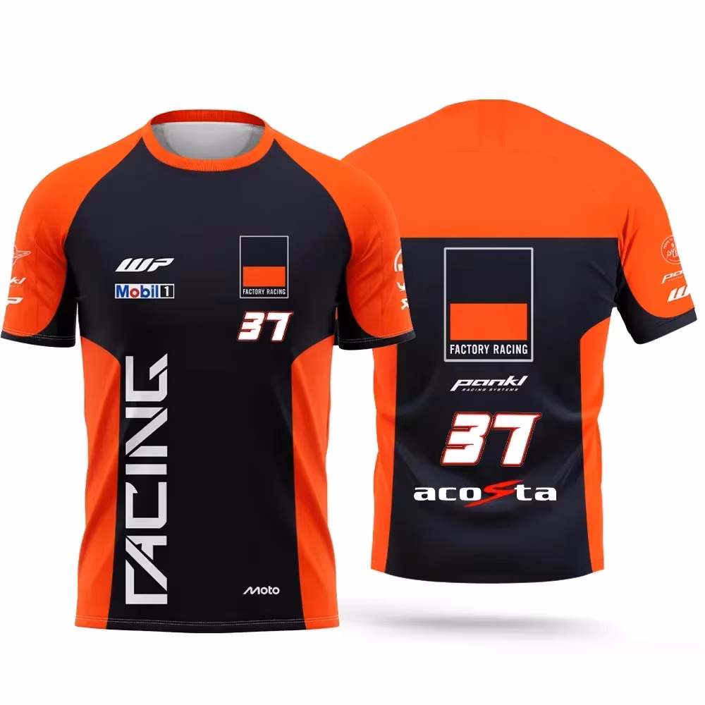 Summer Breathable Quick-drying Motorcycle Race No. 37 2026 Pedro Acosta Men's and Women's Casual short-sleeved Sport